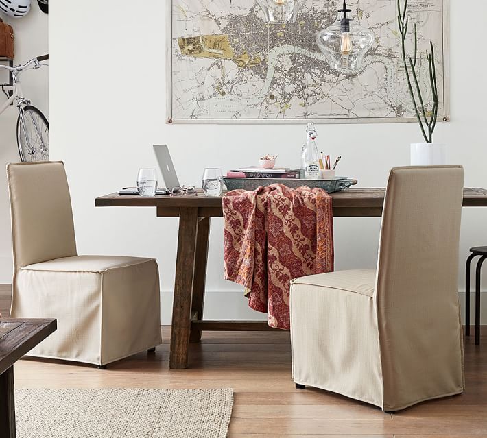 pottery barn slipcovered dining chairs