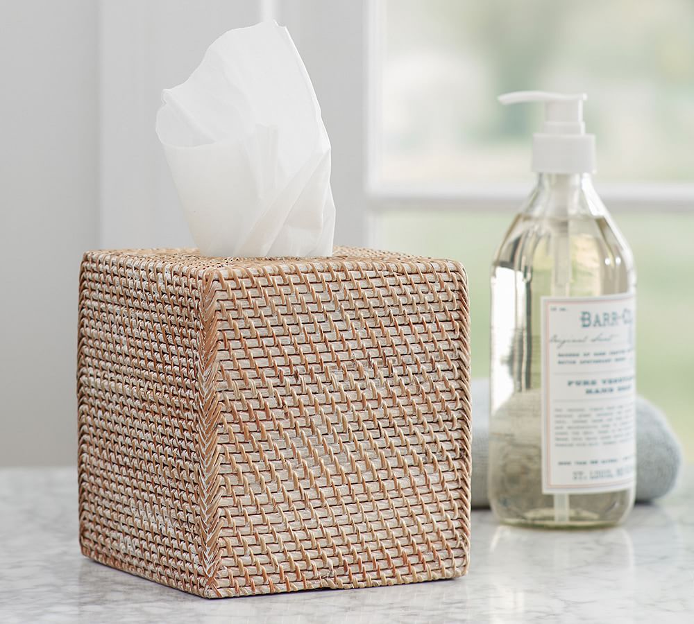 Tava Handwoven Rattan Bathroom Accessories Pottery Barn