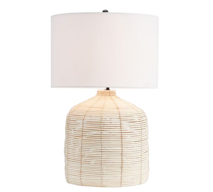 pottery barn rattan lamp