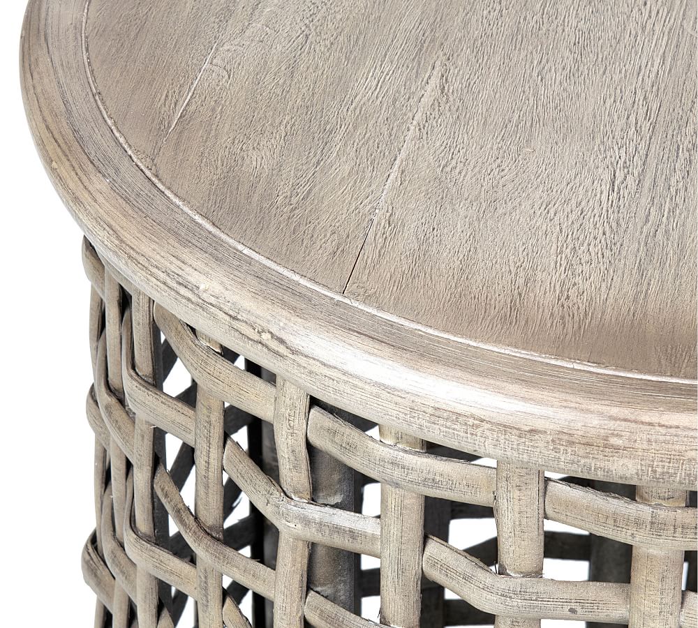 Open Weave Rattan Side Table, Set of 2 Pottery Barn