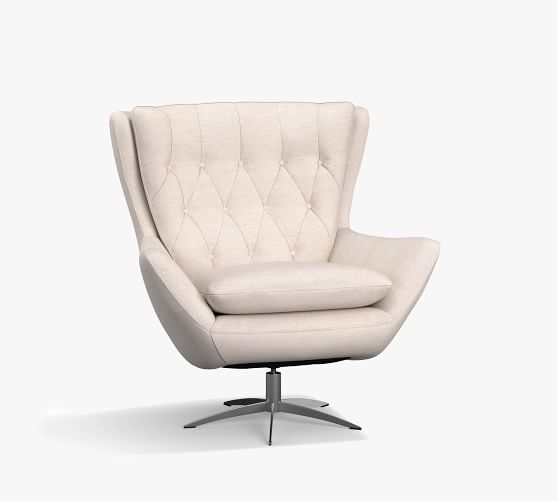 wells upholstered swivel armchair