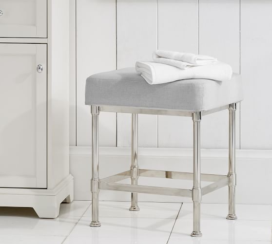 chrome bathroom vanity stool