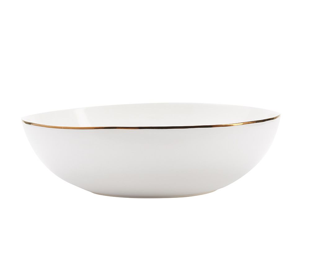 Gigi Gold Rim Serve Bowl | Pottery Barn