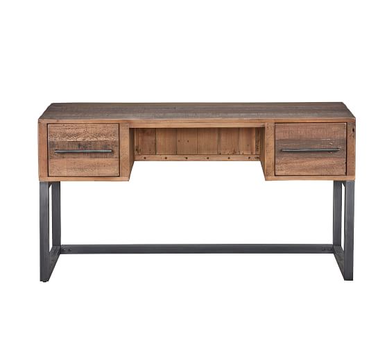 pottery barn reclaimed wood desk