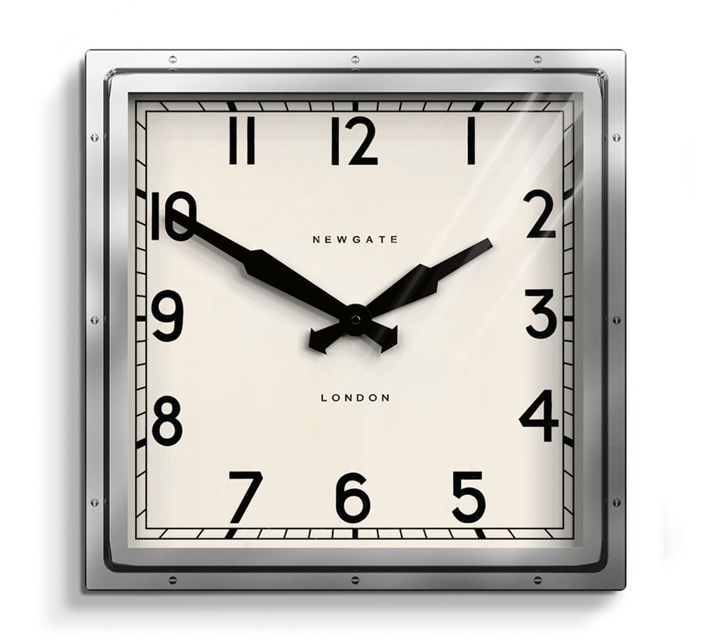 Newgate Chrome Wall Clock Pottery Barn