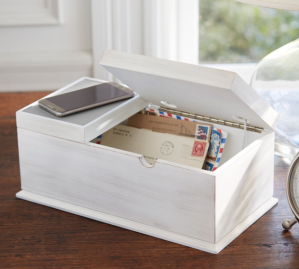 Wireless Charging Box with USB Port Pottery Barn