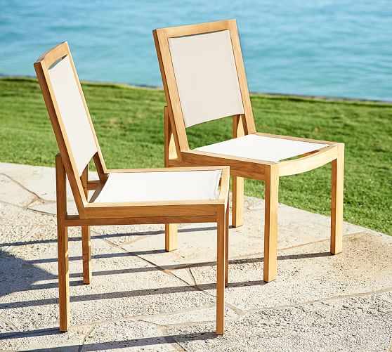 stackable teak dining chairs