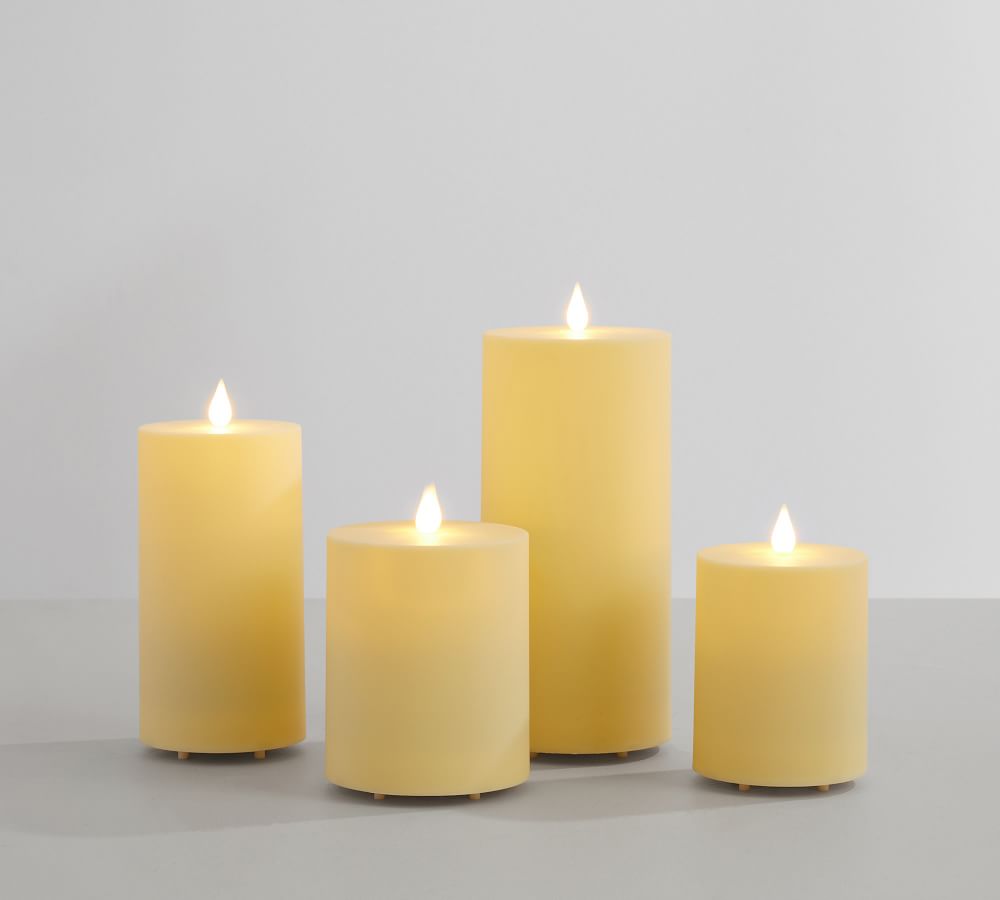 Classic Flickering Flameless Outdoor Pillar Candles | Pottery Barn