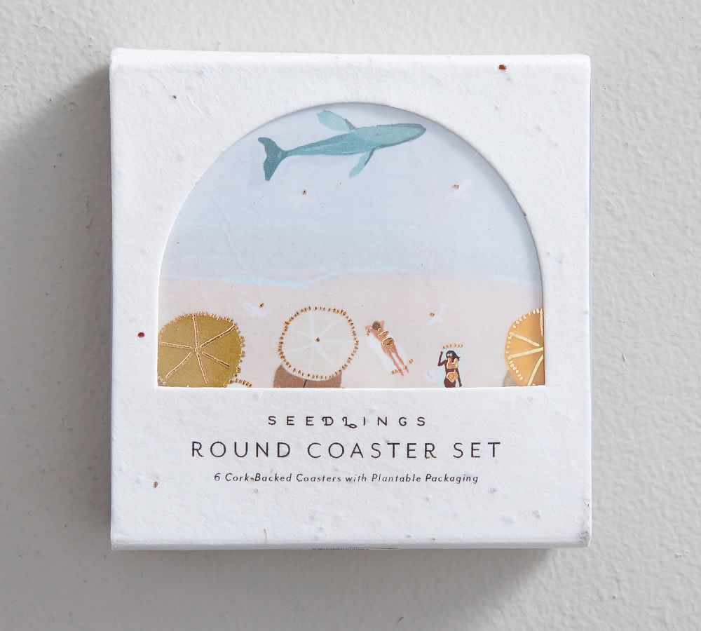 Beachside Seedlings Cork Coasters, Set of 6 Pottery Barn