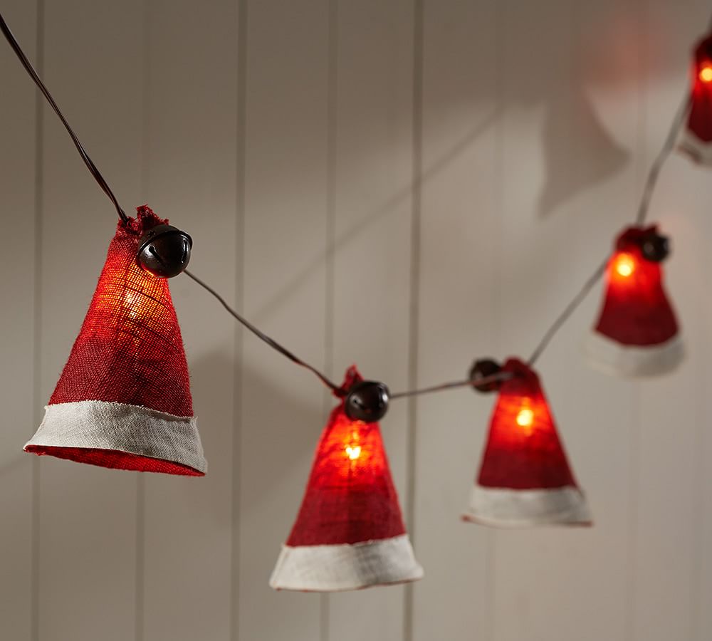 santa hat string lights