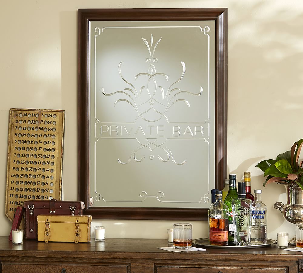 Private Bar Etched Mirror Pottery Barn
