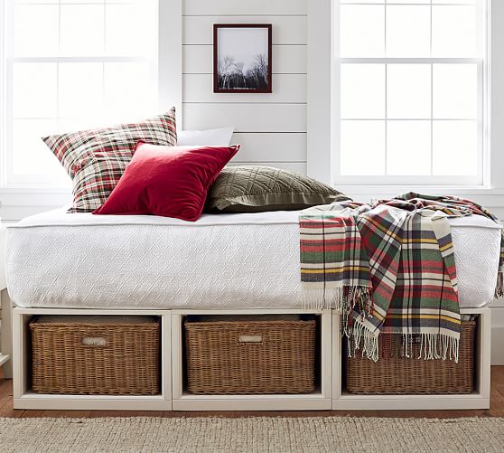 stratton storage platform bed with baskets