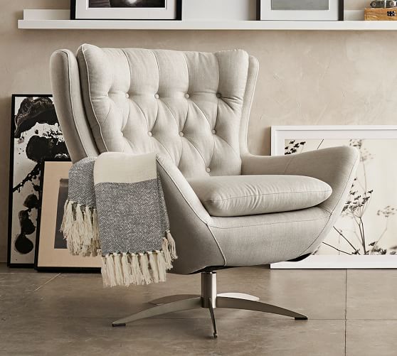 pottery barn wells swivel chair