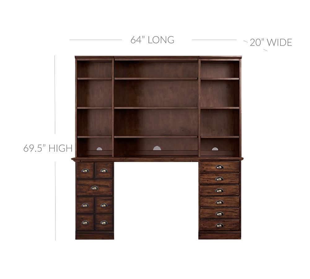Printer's 64" Desk with Bookcase Suite Pottery Barn