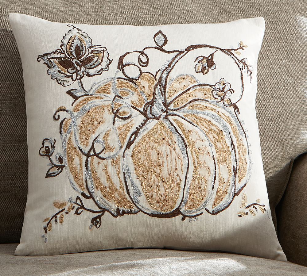 Gilded Pumpkin Palampore Decorative Pillow Cover Pottery Barn