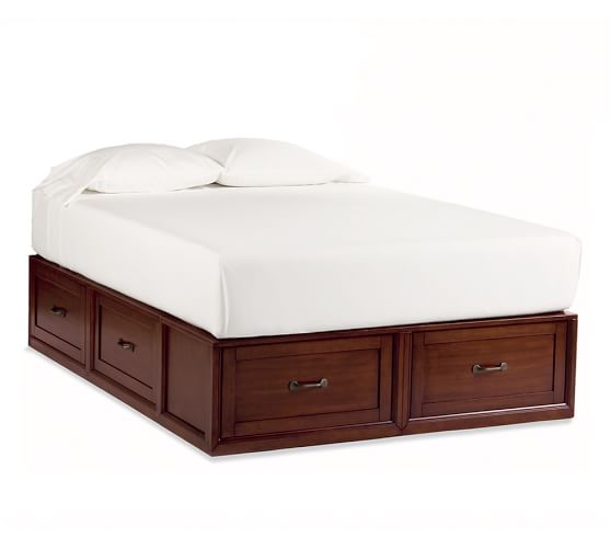 pottery barn queen platform bed with storage