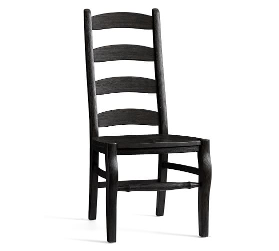 black ladderback dining chairs