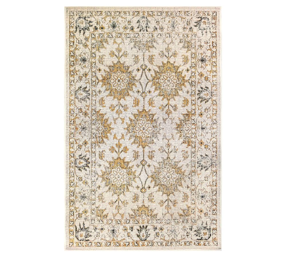 Carmel Vintage Sand Floral Indoor/Outdoor Flatwoven Rug 39"x59"
