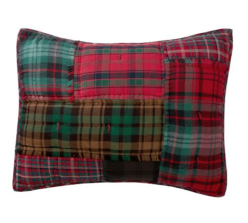 Sullivan Plaid Patchwork Quilted Pillow Sham | Pottery Barn