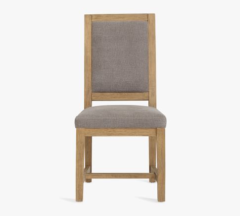 Watson Upholstered Dining Chair, Performance Brushed Basketweave Charcoal