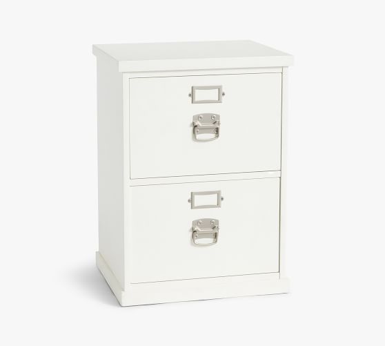 white timber filing cabinet