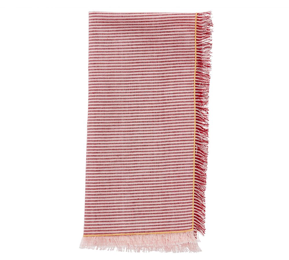 Paige Striped Fringe Napkins | Pottery Barn