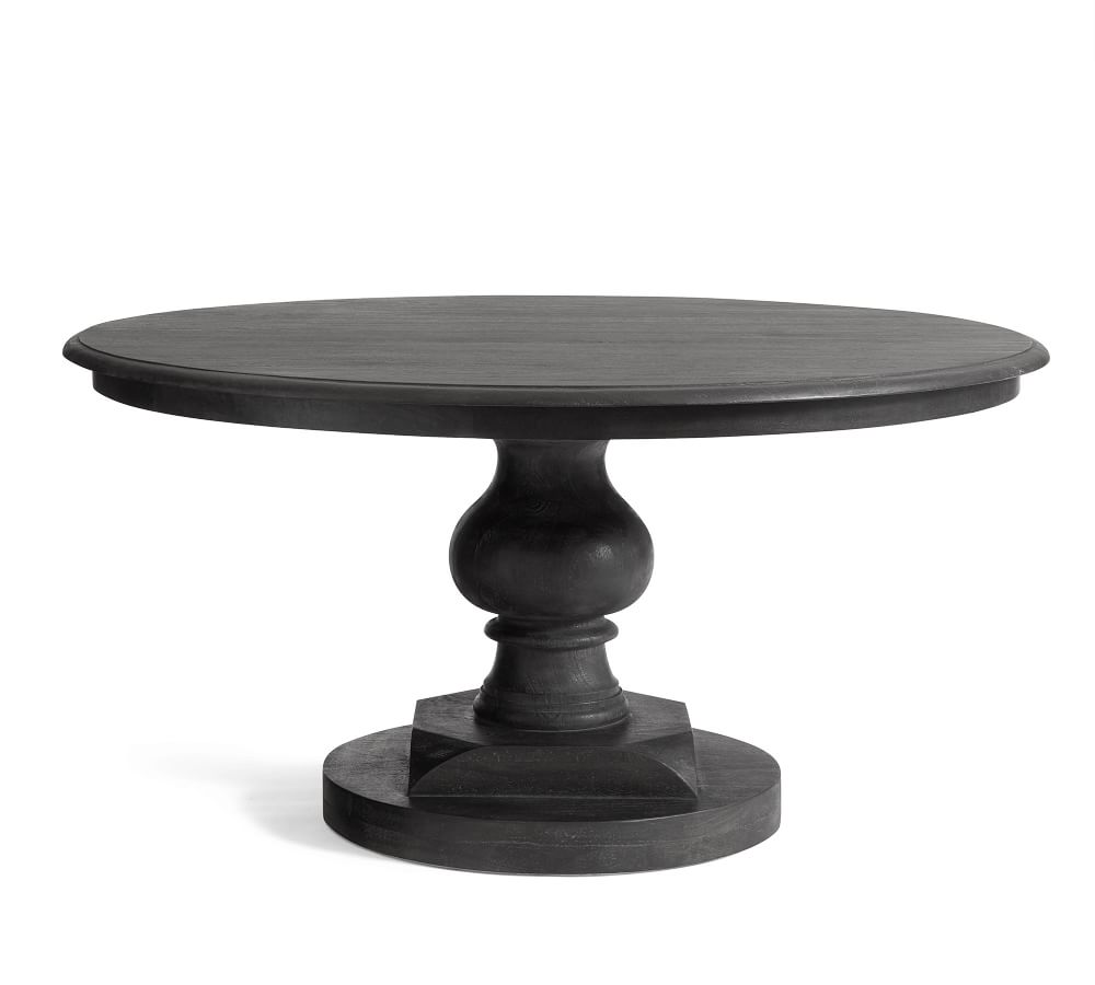Nolan Round Pedestal Dining Table, Rustic Sable, 60"D Pottery Barn