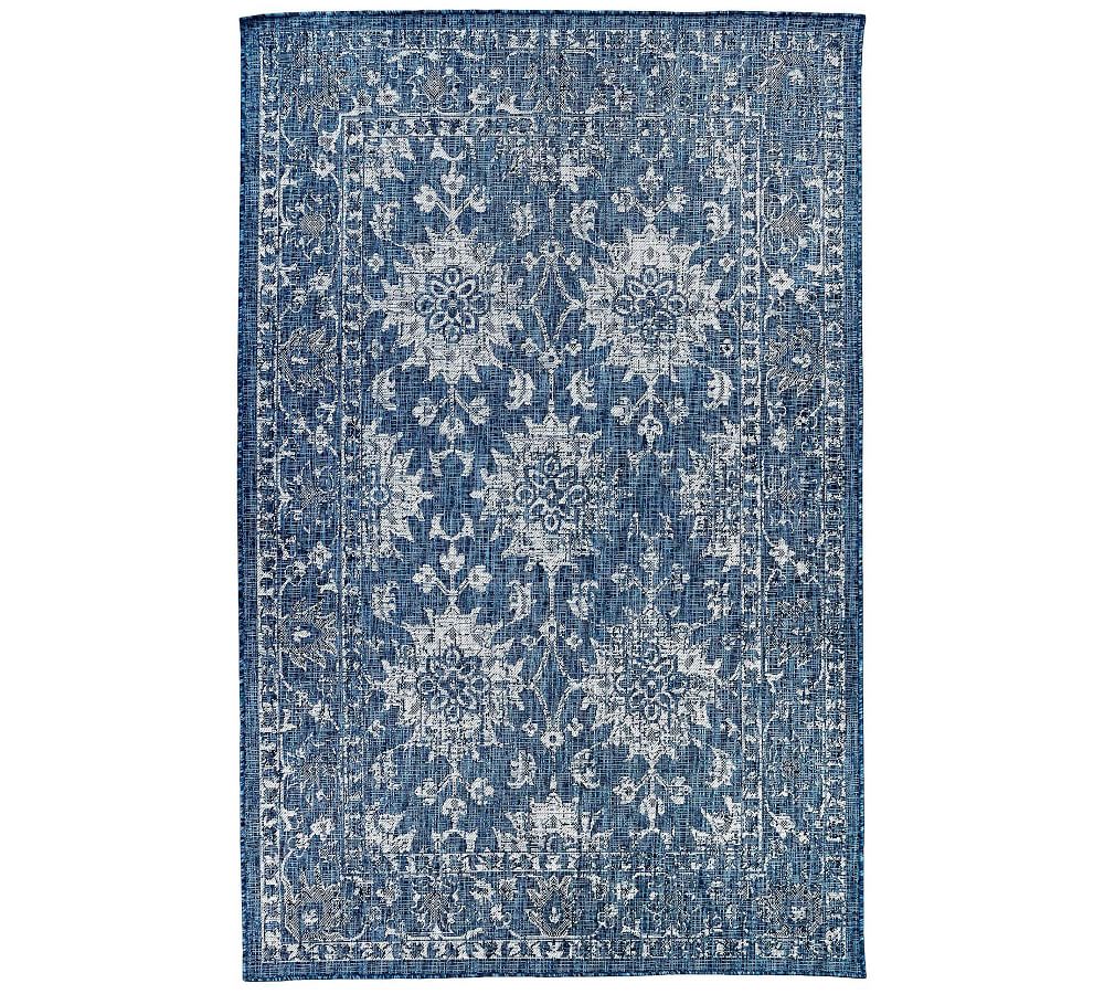 Navy Vintage Floral Flatwoven Synthetic Rug 3'3" x 4'11"