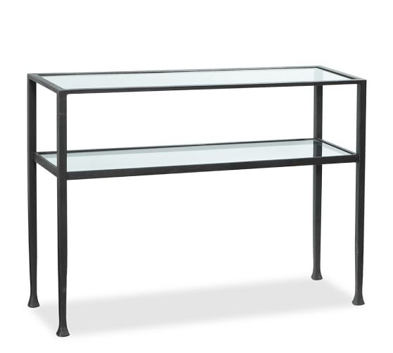 black and glass hall table