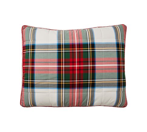 Stewart Plaid Cotton Sherpa Comforter | Pottery Barn