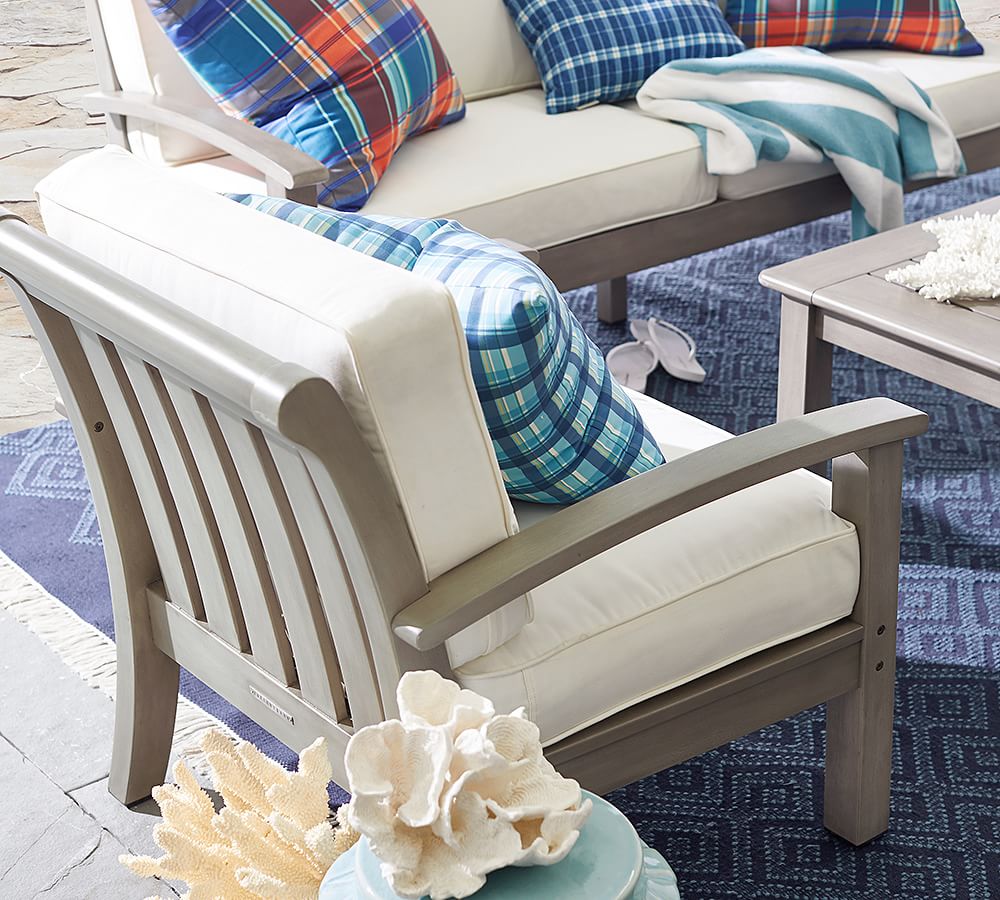 Chatham FSC® Mahogany Lounge Chair Pottery Barn