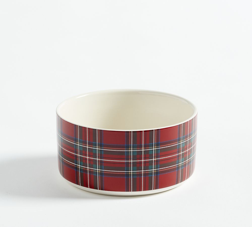 Stewart Plaid Stoneware Pet Bowls Pottery Barn