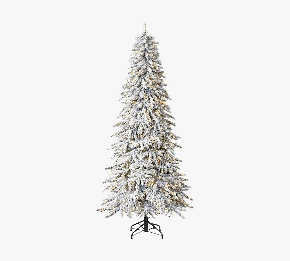PreLit Flocked Snow Pine Faux Christmas Tree Pottery Barn