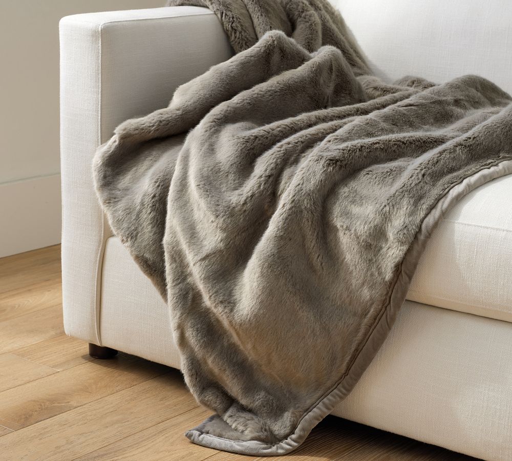 Faux Fur Alpaca Throw Blankets Pottery Barn