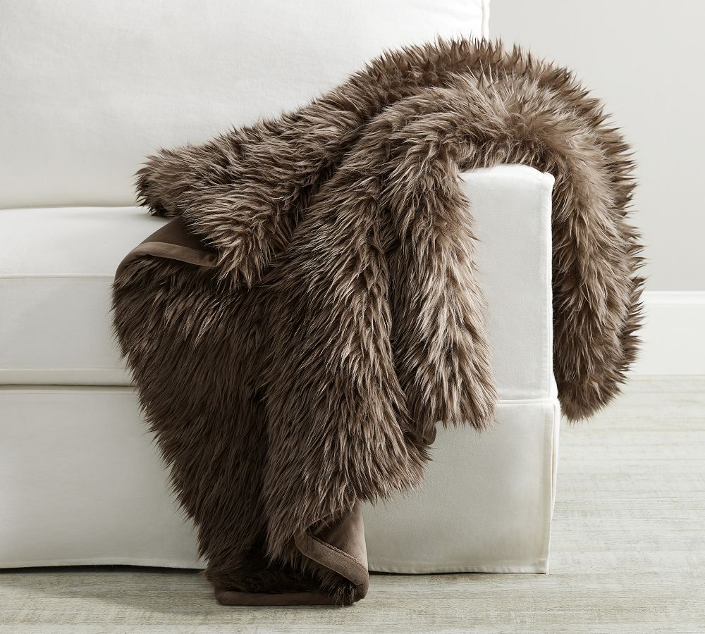 Luxe Faux Fur Throw | Pottery Barn