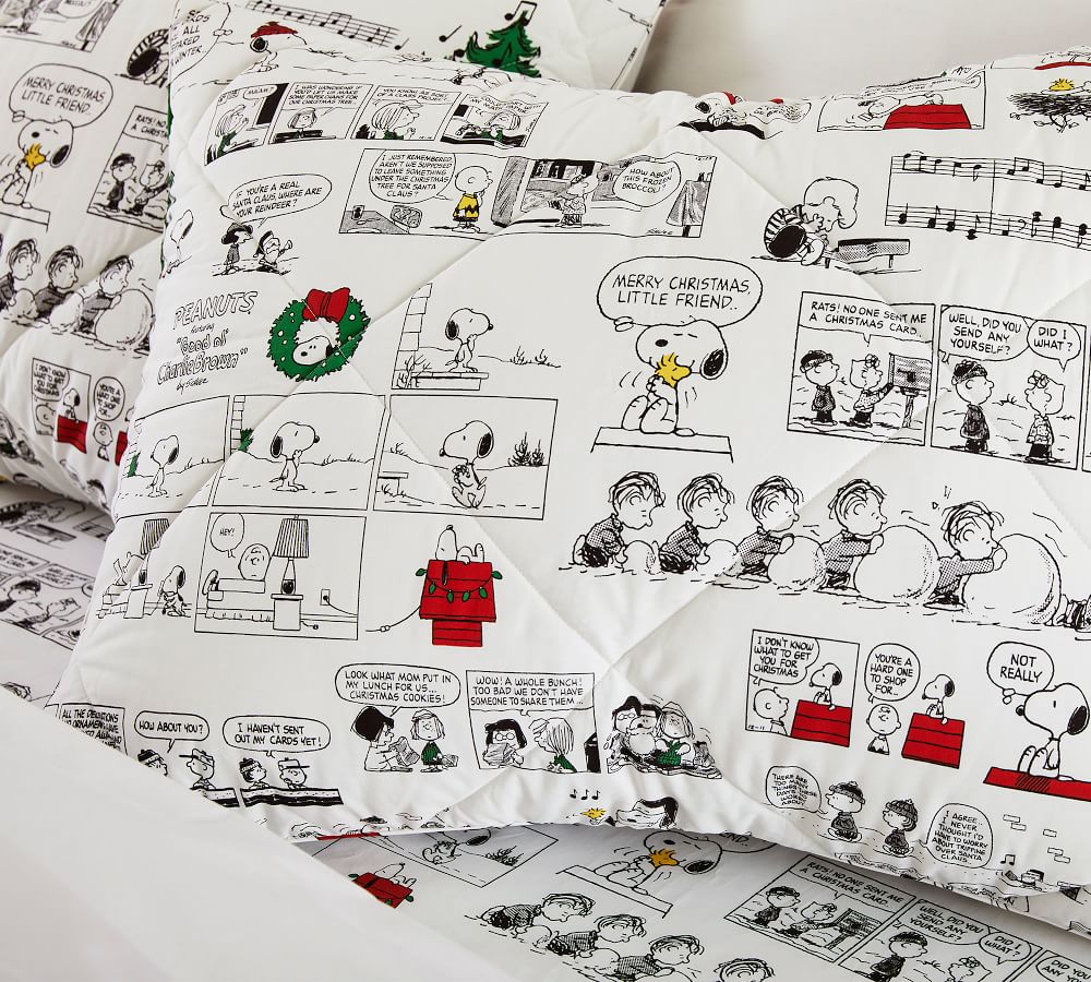 Peanuts™ Holiday Percale Comforter Pottery Barn