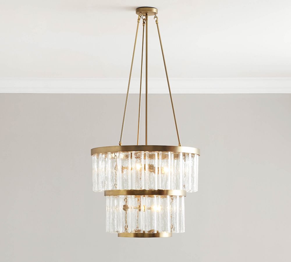 Kent Recycled Glass Tiered Chandelier | Pottery Barn