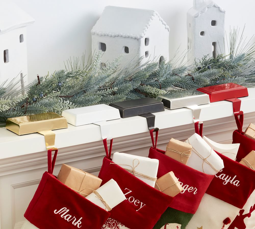 Fireplace Mantel Christmas Stocking HoldersTitle