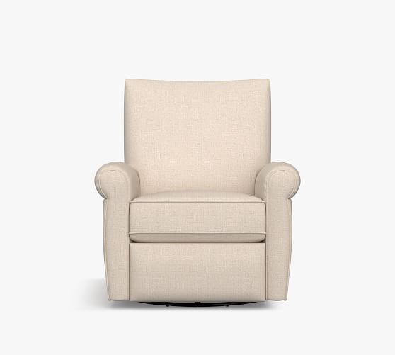 pottery barn grayson leather swivel recliner