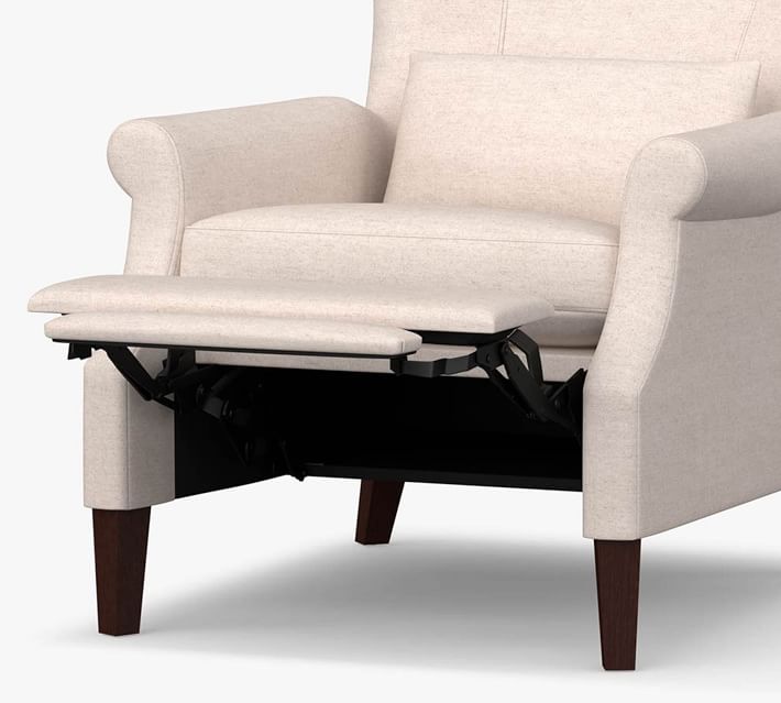 Champlain Roll Arm Upholstered Recliner Pottery Barn