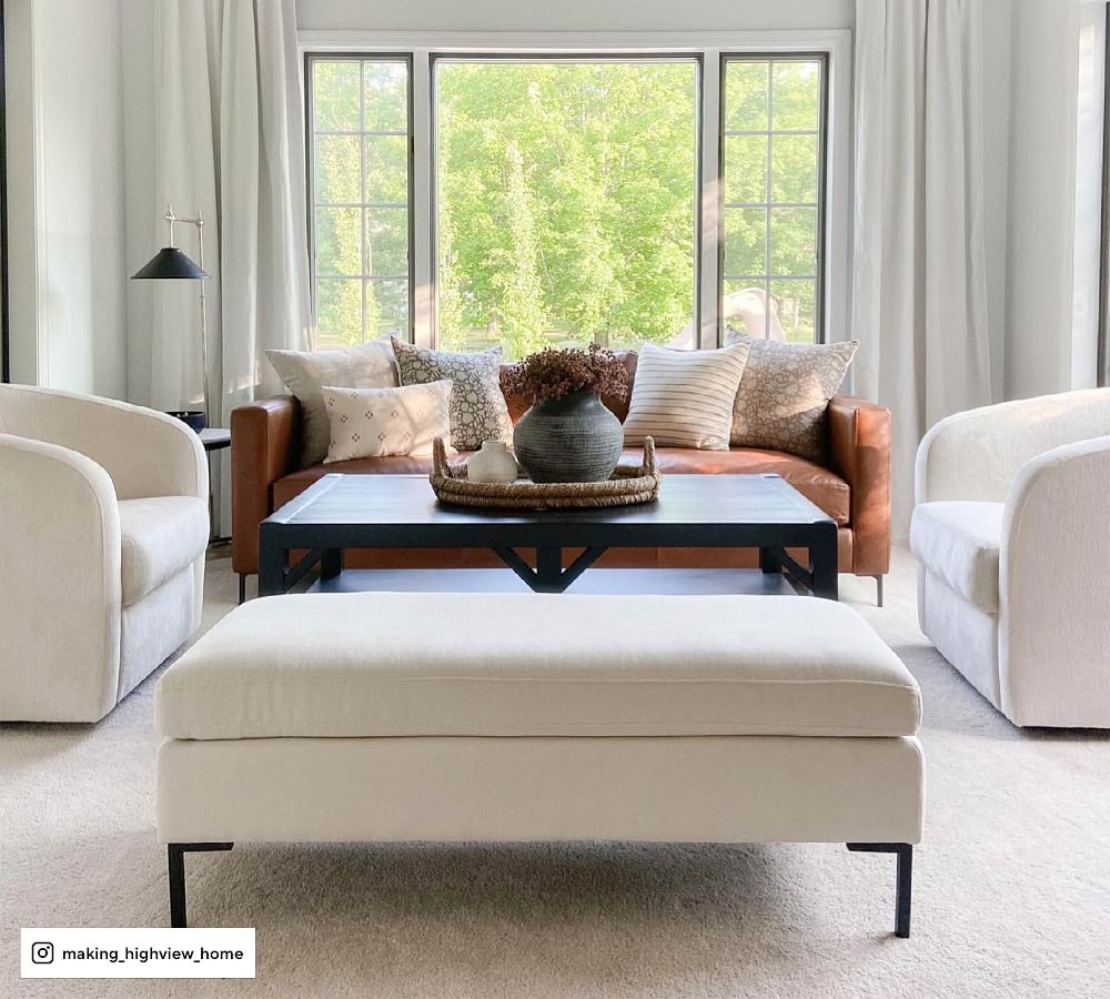 Jake Upholstered Sectional Ottoman Pottery Barn