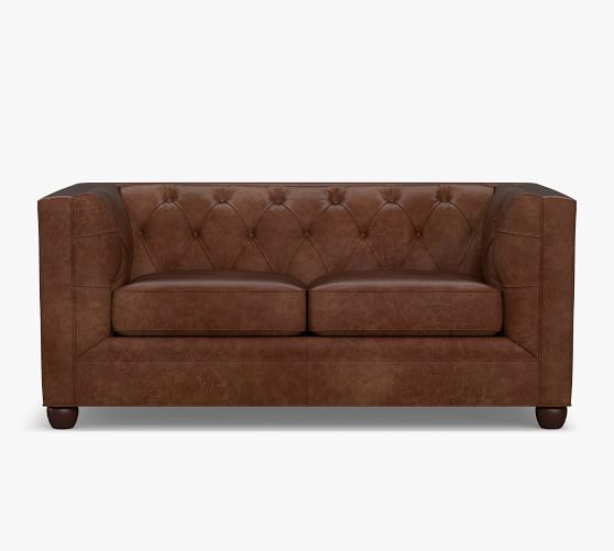 Chesterfield Square Arm Leather Sofa Pottery Barn