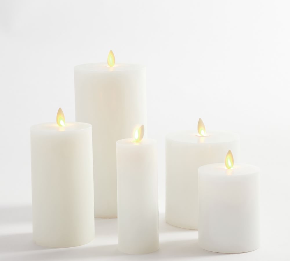 Premium Flickering Flameless Wax Pillar Candles Pottery Barn