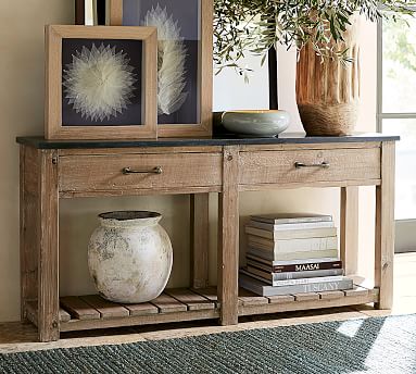 pottery barn white console table