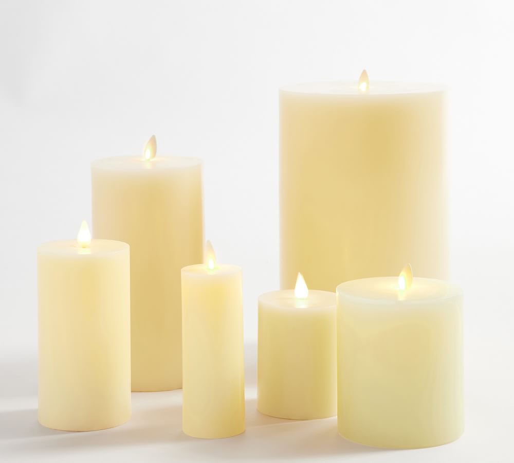 Premium Flickering Flameless Wax Pillar Candles Pottery Barn