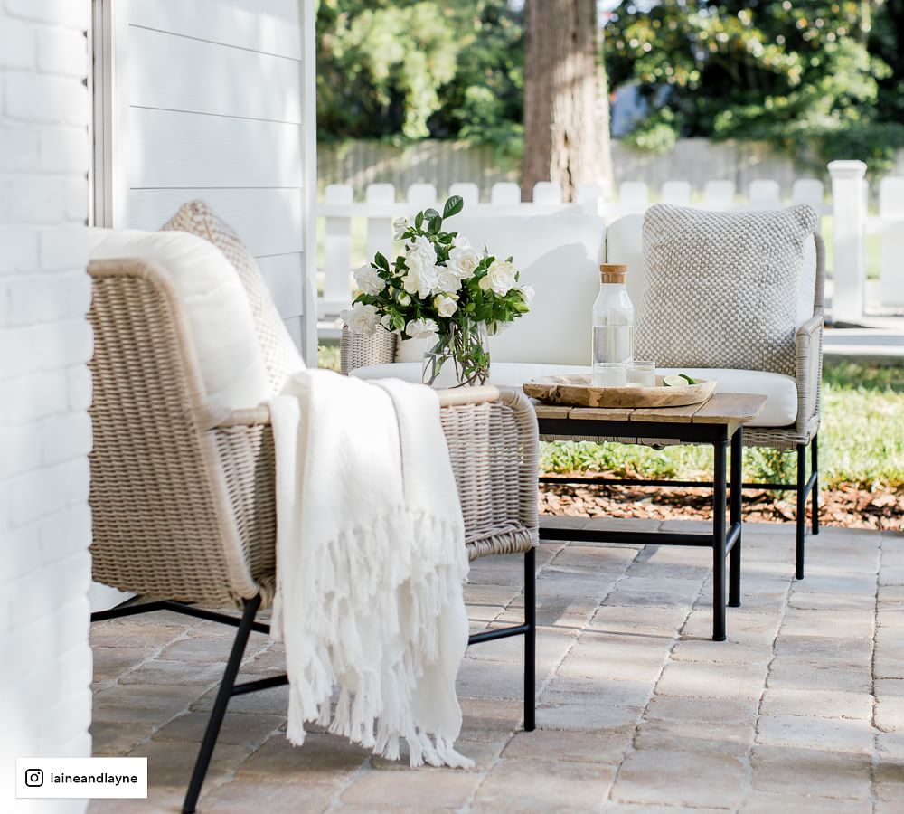 Tulum AllWeather Wicker 47" Patio Loveseat Pottery Barn