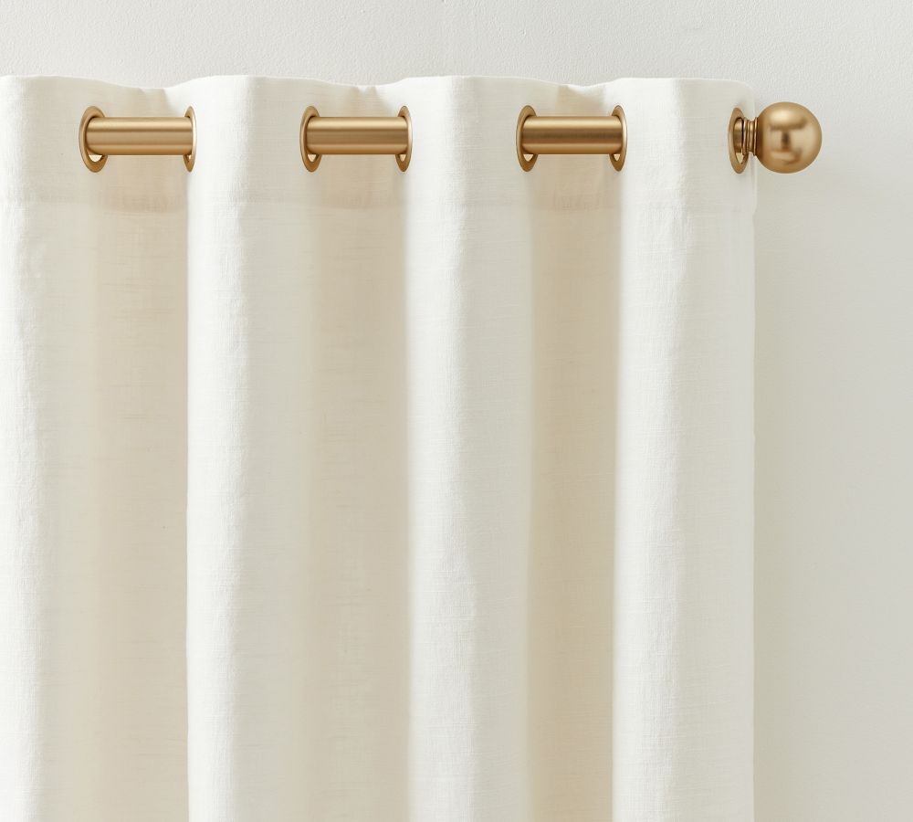 Emery Linen Grommet Blackout Curtain | Pottery Barn