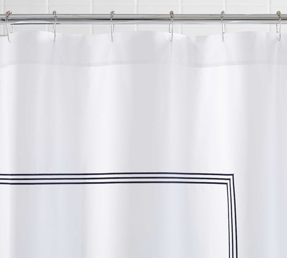 Grand Embroidered Organic Shower Curtain Pottery Barn