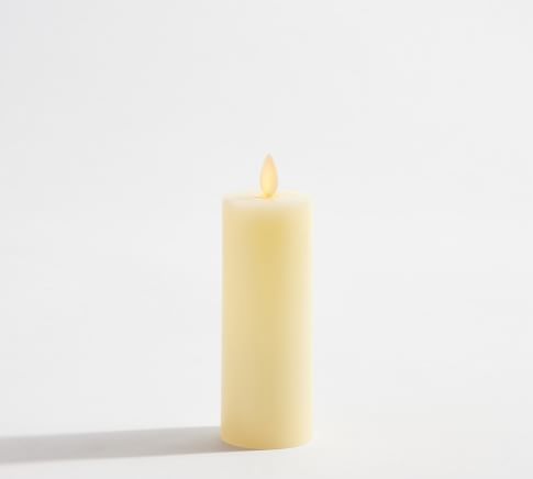 Premium Flickering Flameless Wax Pillar Candle, Ivory ,2X5