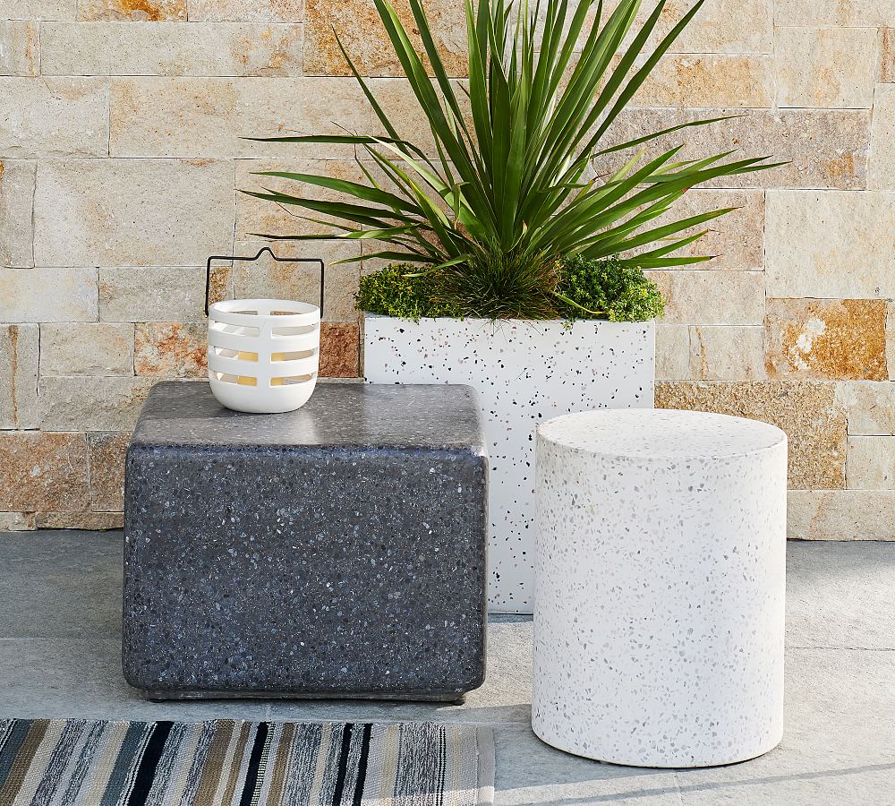 outdoor terrazzo side table